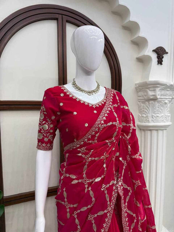 Zarina Crimson Saree