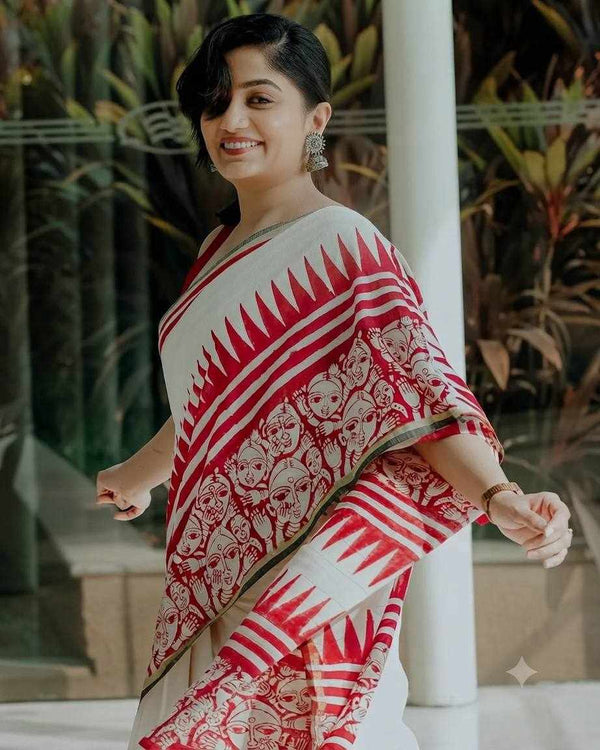 Premium Exclusive Doll Design Printed Saree for Women | Traditional Ethnic Wear for Festive & Party Occasions |