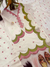 White Pink Cotton Suit Set for Women | Kurta Palazzo Dupatta