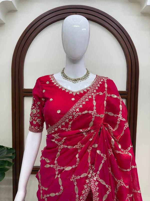 Zarina Crimson Saree