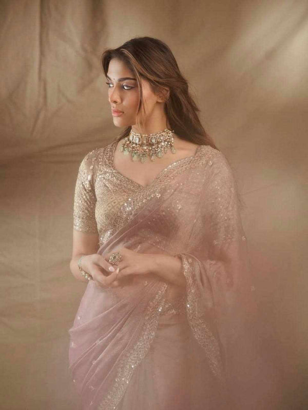 Celestial Champagne Saree