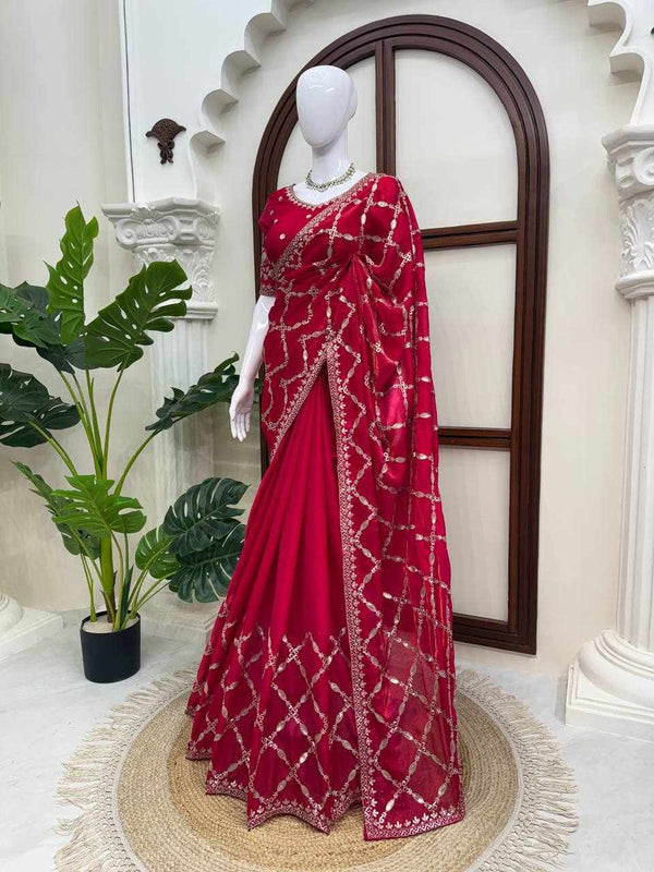 Zarina Crimson Saree