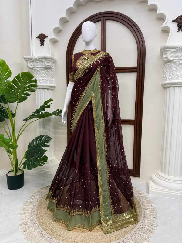 Royal Raisin Elegance Saree