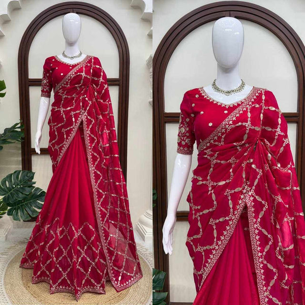 Zarina Crimson Saree
