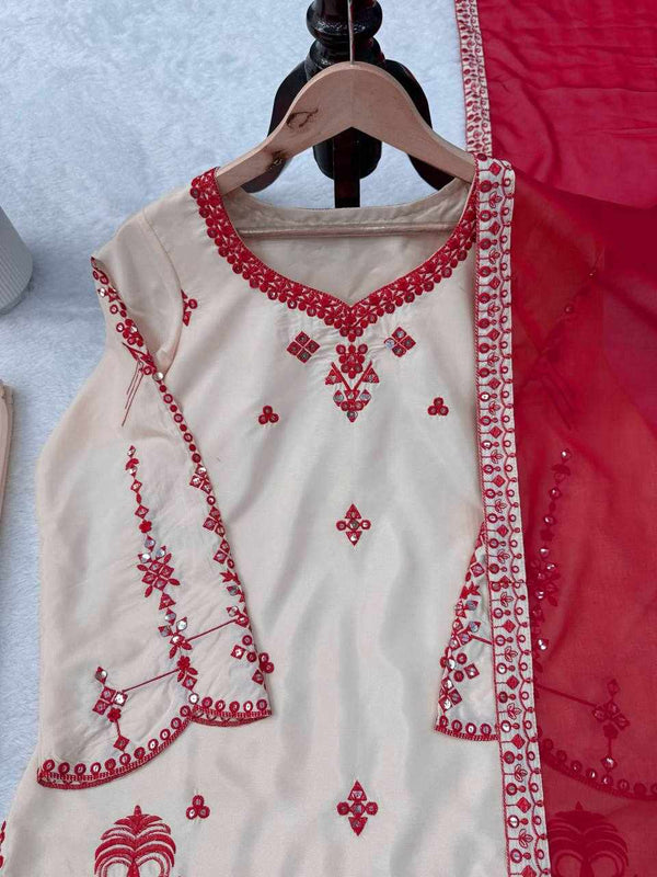 Ivory Blossom Red Suit