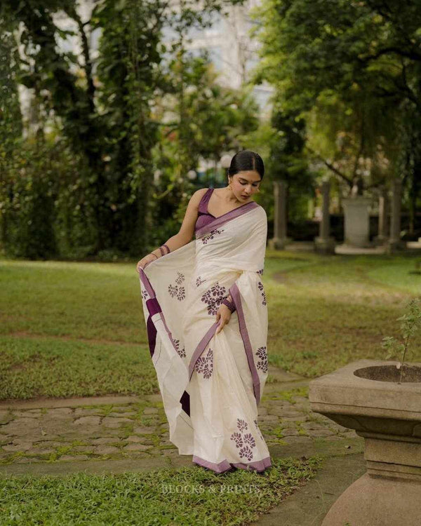 Moonlit Orchid Cotton Saree