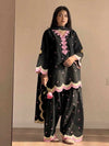 White Pink Cotton Suit Set for Women | Kurta Palazzo Dupatta