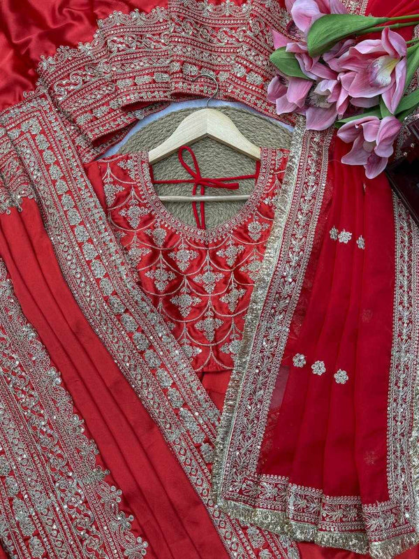 Rajkumari Crimson Saree