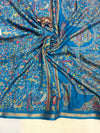 Tussar Silk Printed Saree with Peacock & Floral Motifs | Designer Ethnic Saree for Women