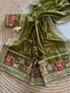 Vichitra Silk Embroidered Saree for Women | Designer Silk Saree with Embroidery Border