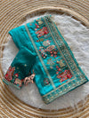Vichitra Silk Embroidered Saree for Women | Designer Silk Saree with Embroidery Border