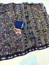 Tussar Silk Floral Printed Saree for Women | Multicolor Floral Silk Saree