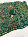 Tussar Silk Floral Printed Saree for Women | Multicolor Floral Silk Saree