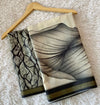 Mul Cotton Abstract Printed Saree for Women | Black & White Lightweight Cotton Saree