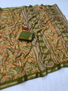 Tussar Silk Paisley Printed Saree for Women | Multicolor Printed Silk Saree