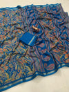 Tussar Silk Paisley Printed Saree for Women | Multicolor Printed Silk Saree