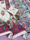 Linen Printed Saree for Women | Multicolor Floral & Traditional Print Saree
