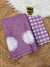 Linen Floral Printed Saree for Women | Mauve Pink Lightweight Linen Saree