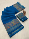 Tussar Silk Paisley Border Printed Saree for Women | Elegant Printed Silk Saree