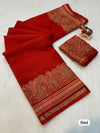 Tussar Silk Paisley Border Printed Saree for Women | Elegant Printed Silk Saree