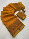 Tussar Silk Paisley Border Printed Saree for Women | Elegant Printed Silk Saree