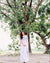White Linen Printed Saree for Women | Minimal Black Motif Printed Saree