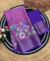 Dola Silk Saree for Women | Elegant Floral Printed Saree with Rich Traditional Border