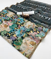 Black Floral Printed Linen Saree with Designer Border | Elegant Linen Saree for Women