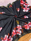 Floral Printed Linen Saree for Women | Elegant Lightweight Designer Saree