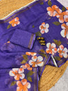 Floral Printed Linen Saree for Women | Elegant Lightweight Designer Saree