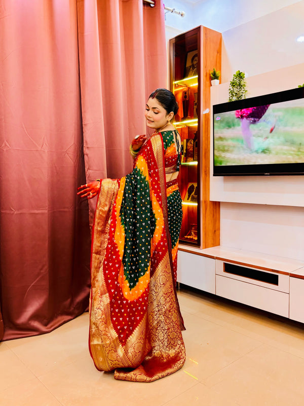 Kanjivaram Silk Saree for Women | Traditional Designer Silk Saree with Rich Woven Border
