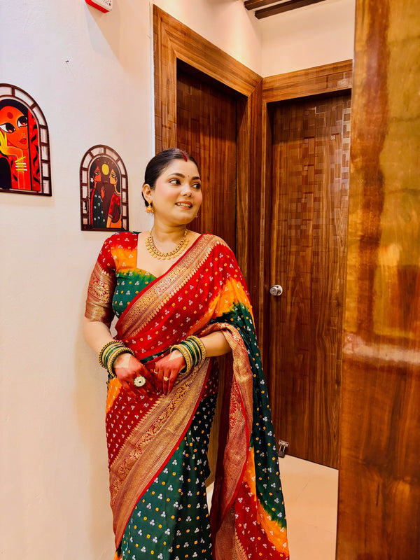 Kanjivaram Silk Saree for Women | Traditional Designer Silk Saree with Rich Woven Border