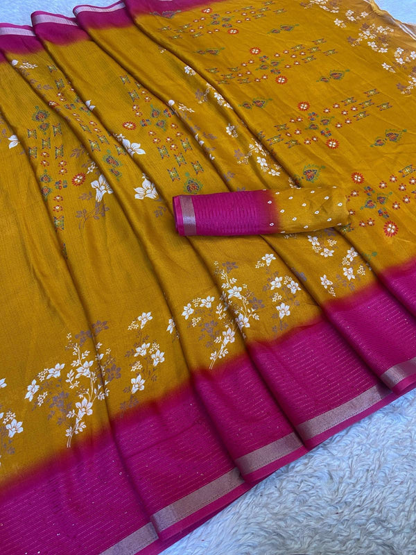 Marshmellow Saree for Women with Designer Zari Border | Elegant Soft Finish Festive & Party Wear Saree