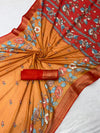 Dola Silk Saree for Women | Elegant Floral Printed Saree with Rich Traditional Border