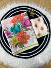 Linen Saree with Mirror Work | Floral & Peacock Printed Designer Linen Saree for Women | Festive & Party Wear