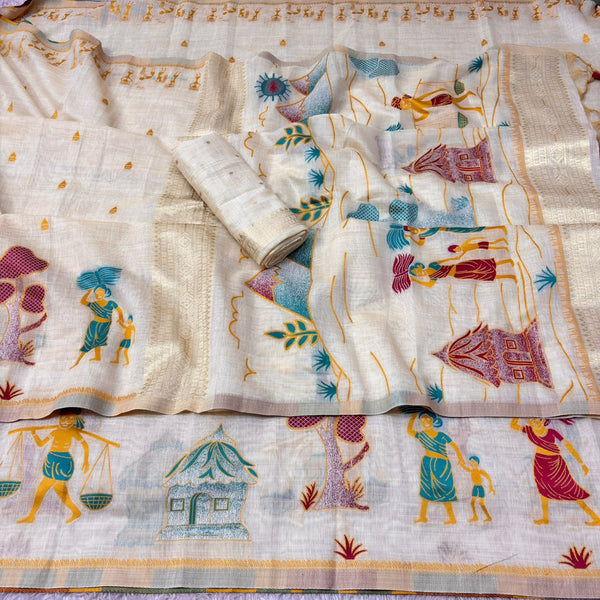 Erode Silk Saree for Women with Traditional Digital Print & Zari Border | Elegant Ethnic & Festive Wear Saree