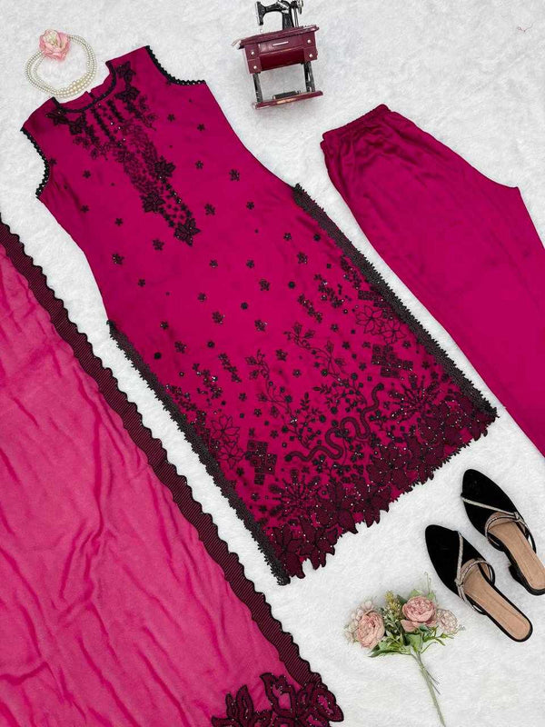 Rani Noir Embroidered Suit