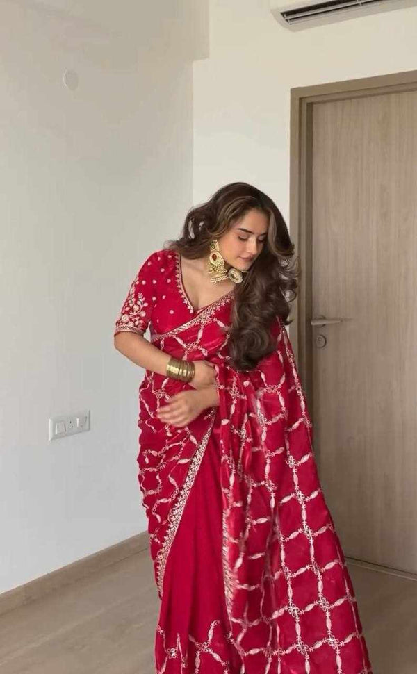 Zarina Crimson Saree