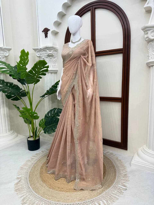 Celestial Champagne Saree