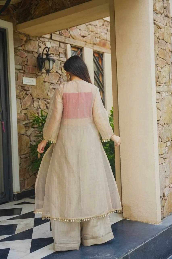 Premium Beige Silk Suit for Women | Designer Ethnic Wear