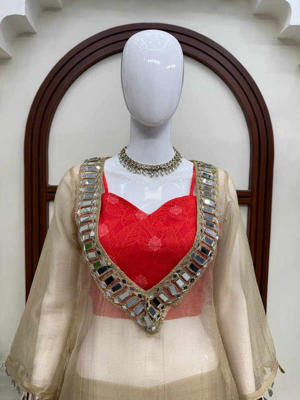 Premium Beige Silk Suit for Women | Designer Ethnic Wear