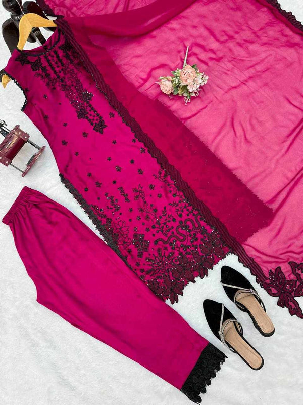 Rani Noir Embroidered Suit