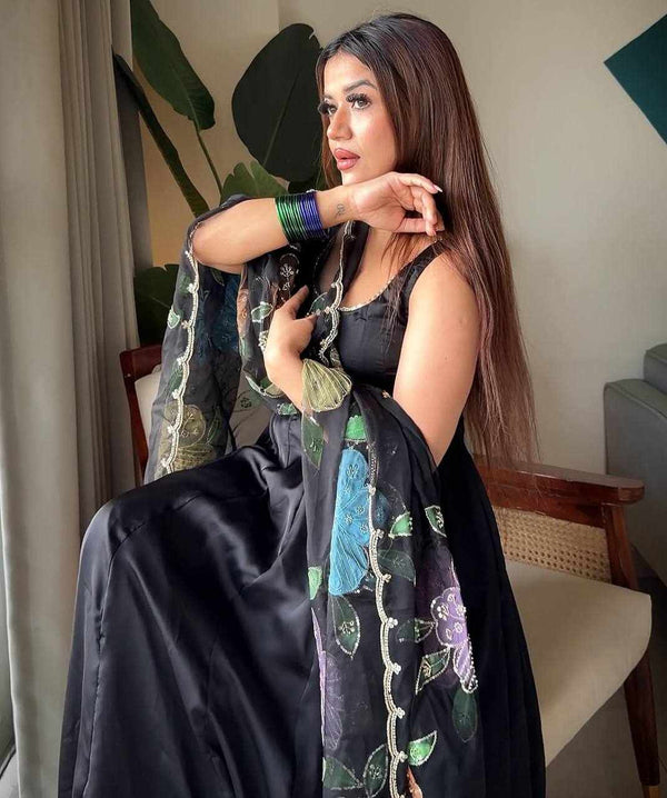 Ebony Blossom Gown