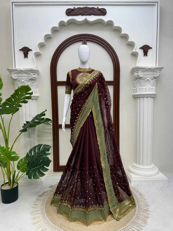Royal Raisin Elegance Saree