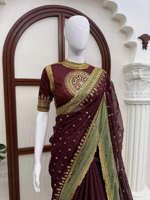 Royal Raisin Elegance Saree