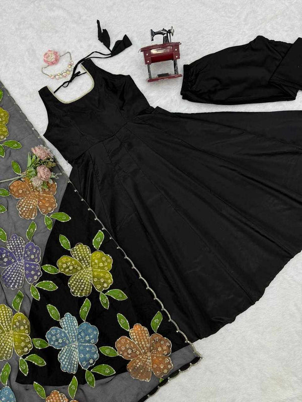Ebony Blossom Gown