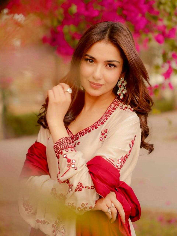 Ivory Blossom Red Suit