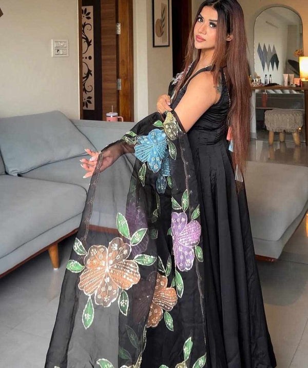 Ebony Blossom Gown