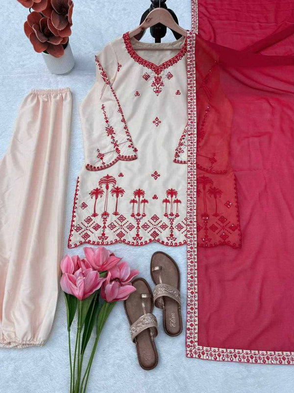 Ivory Blossom Red Suit
