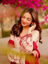 Ivory Blossom Red Suit